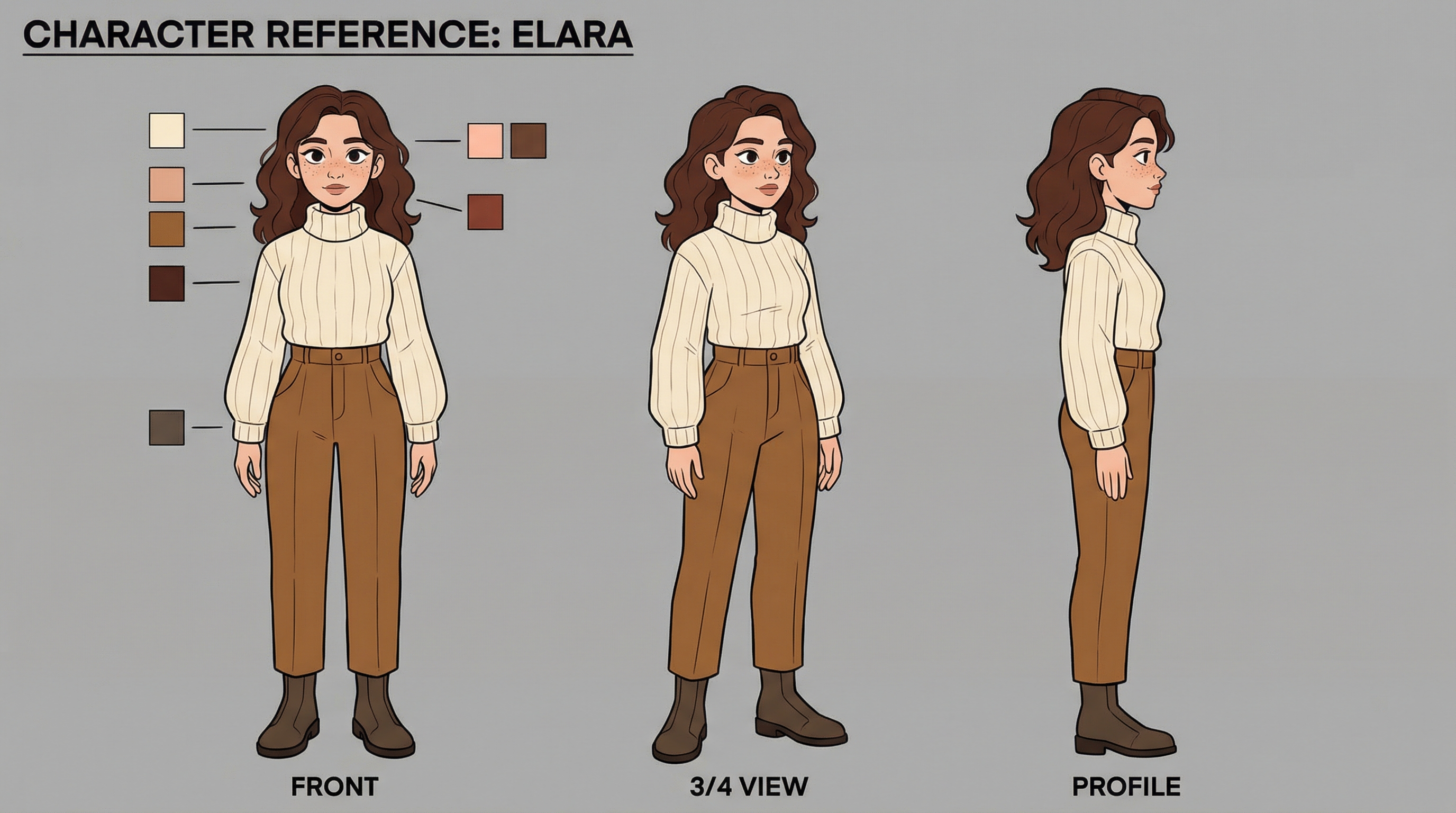 Character three angles